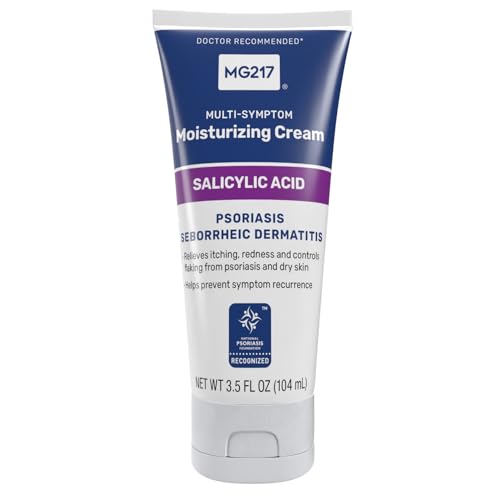 MG217 Medicated Moisturizing Psoriasis Cream with 3% Salicylic Acid, Multi-Symptom, Fragrance Free, 3.5 Fl Oz