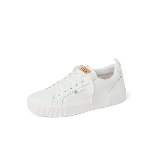 REEF Womens Shoes, Lay Day Dawn, White Leather, 7