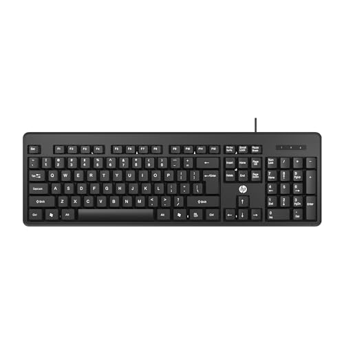 HP K100 Wired Keyboard, Quick, Comfy and Accurate, USB Plug & Play Setup,LED Indicators(7J4G1AA)