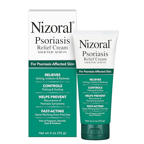 Nizoral Psoriasis Relief Cream- Relieves Itching, Irritation & Redness and Controls Flaking and Scaling with Maximum Strength Medicine (Salicylic Acid 3%), 4 Fl Oz