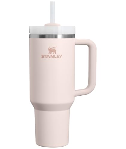 Stanley Quencher H2.0 Tumbler with Handle and Straw 40 oz | Flowstate 3-Position Lid | Cup Holder Compatible for Travel | Insulated Stainless Steel Cup | BPA-Free | Rose Quartz 2.0
