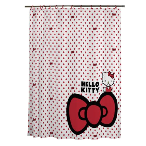 Franco Hello Kitty 13 Piece Shower Curtain and Ring Set, (100% Officially Licensed Product)