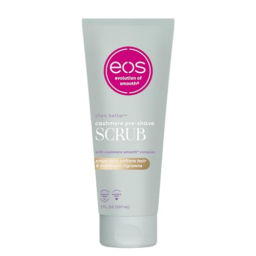 eos Cashmere Skin Collection Pre-Shave Scrub- Vanilla Cashmere Scented, Exfoliating Body Scrub, 7 fl oz
