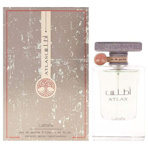 Lattafa Atlas Eau de Parfum Spray for Unisex, 1.85 Ounce