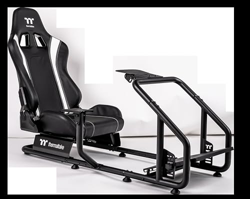 (-47%) Thermaltake GR300 SIM Racing Cockpit – Racing Rig mit verstellbarem PVC-Rennsitz, Lenkrad-/Pedalhalterung, Shifter Mount – Schwarz (Black)