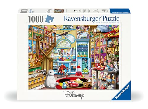 Ravensburger - Disney & Pixar - 1000 Piece Jigsaw Puzzle - Stunning, Vivid Imagery of Favorites Mickey Mouse, Olaf & More - Toy Shop Scene - Ideal Gift - Frameable Art- Puzzles for Adults