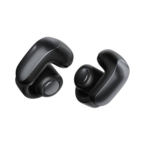 Bose Ultra Open Earbuds - Bluetooth Open Ear Earbuds with OpenAudio for Awareness, Clip-On Design for Comfort, Water Resistant, Up to 48 Hrs of Playtime, Black
