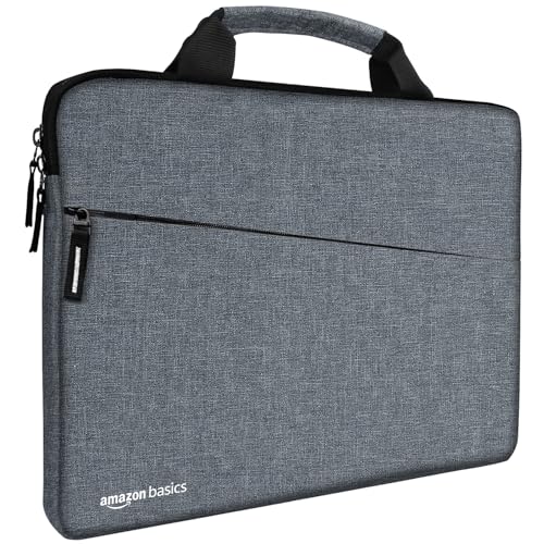 Amazon Basics Laptop Bag Sleeve Case Cover Pouch with Handle for Men & Women | 15.6 Inch Laptop with Padded Laptop Compartment | Zipper Closure | Wate