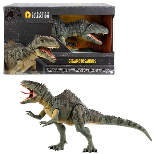 Mattel Jurassic World Dominion Hammond Collection Giganotosaurus Dinosaur Figure, 21 Articulations, Glass Eyes, Wired Tail & Posable Tongue