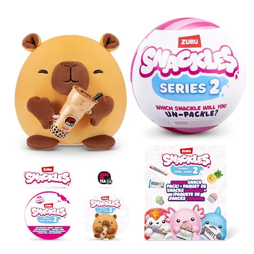 Snackles Series 2 Mystery UNbox 5 Inch Plush in Capsule by ZURU, Ultra Soft Plush, Collectible Plush with Real Licensed Brands, Stuffed Animal