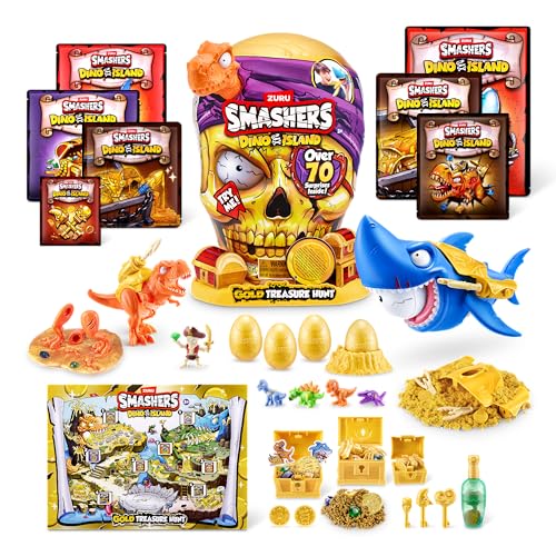 Smashers Dino Island Gold Treasure Hunt (Orange) by ZURU - Interactive Collectable Treasure Hunt Themed Toy