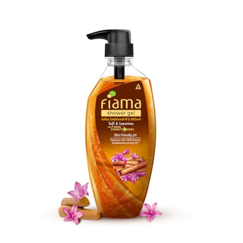 Body Wash Shower Gel Golden Sandalwood Oil and Patchouli, 500ml, Body Wash for Women & Men with Skin Conditioners for Soft and Luxurious Skin, Suitabl