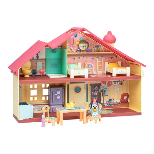 Bluey Celebration Home Playset, Portable Birthday Party Toy House with 11 Removable Accessories and 2.5” Figure, House Toys for Kids of Ages 3+
