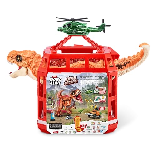 Robo Alive Dino Escape, Robotic Light Up, Vehicles with Firing Weapons, Storable, Giftable, Ages 3+ by ZURU