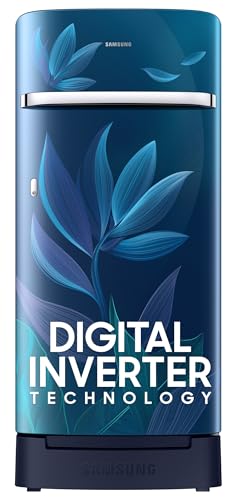 Samsung 189 L, 5 Star, Digital Inverter, Direct-Cool Single Door Refrigerator (RR21D2H259U/HL, Paradise Bloom Blue, Base Stand Drawer)