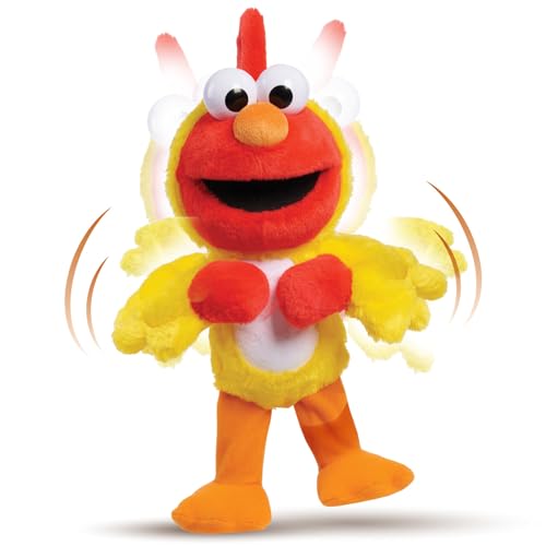 SESAME STREET Chicken Dance Elmo Feature 13 Inch Plush, Dancing Plush, Stuffed Animal, Kids Toys for Ages 2 Up by Just Play