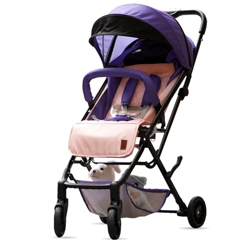 Top Brand Newborn/Toddler/Baby Stroller 0 to 3 Years - One Hand Foldable, Lightweight Pram, 5 Point Safety Harness, 360° Smooth Wheel, Cup Holder & Mosquito Net, Blue | 71% Off