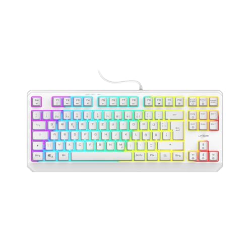 (-46%) uRage Gaming Tastatur " Exodus 220 TKL" QWERTZ (Gamer Keyboard ohne Ziffernblock, Tenkeyless DE Layout, RGB beleuchtete Tasten, Anti-Ghosting) weiß