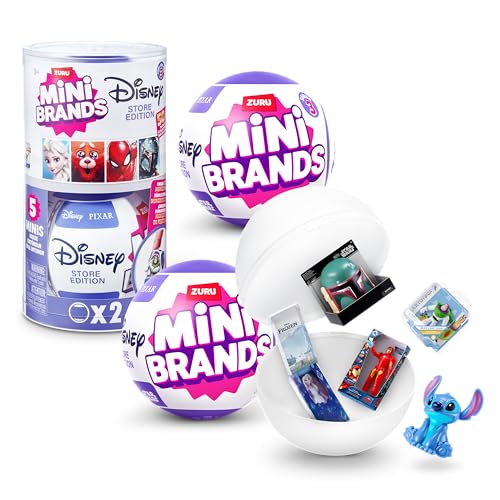 Mini Brands Disney Store Series 3 (2 Pack) by ZURU, Disney Themed Surprise Collectible Minis, Blind Packaging, Disney Themed Collectibles
