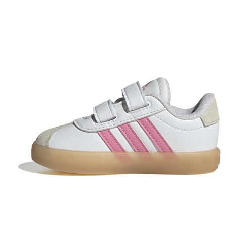 adidas Unisex-Baby VL Court 3.0, White/Bliss Pink/Alumina, 10