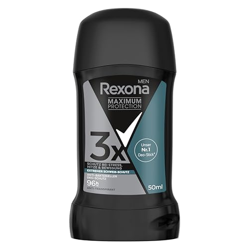 (-28%) Rexona Men Maximum Protection Anti Transpirant Stick Antibakterieller Deo-Schutz Deodorant mit 96 Stunden Schutz vor Schweiß und Körpergeruch 50 ml