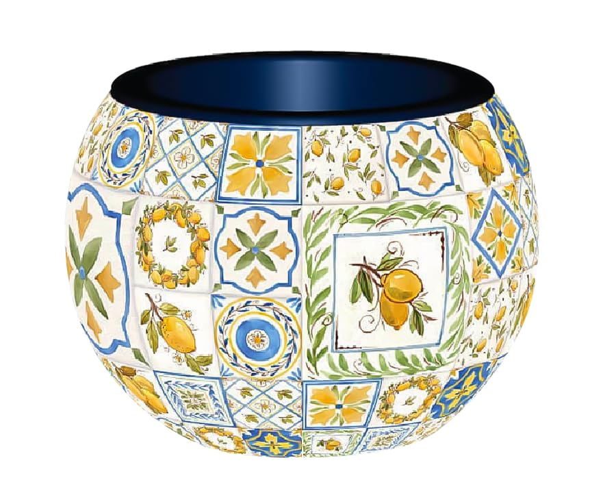 PieceRelax 3D Puzzle Planter - Retro Tiles - Danish Folklore Style, Home Decor Flower Pots for Indoor Cactus, Succulents Pots [K1104]