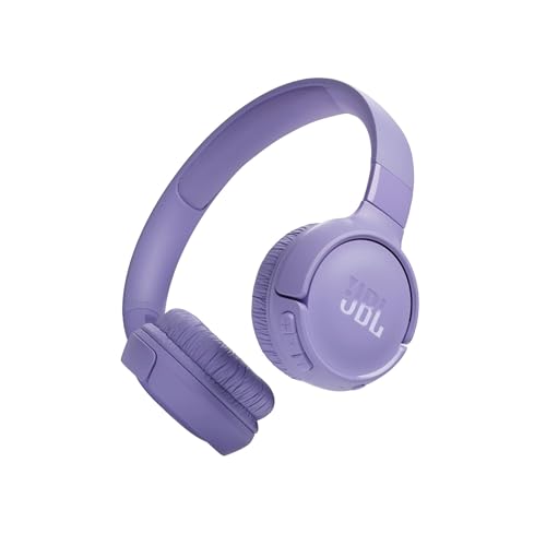 JBL Tune 520BT - Wireless On-Ear Headphones, Up to 57H Battery Life and Speed Charge, Lightweight, Comfortable and Foldable Design, Hands-Free Calls with Voice Aware (Purple)