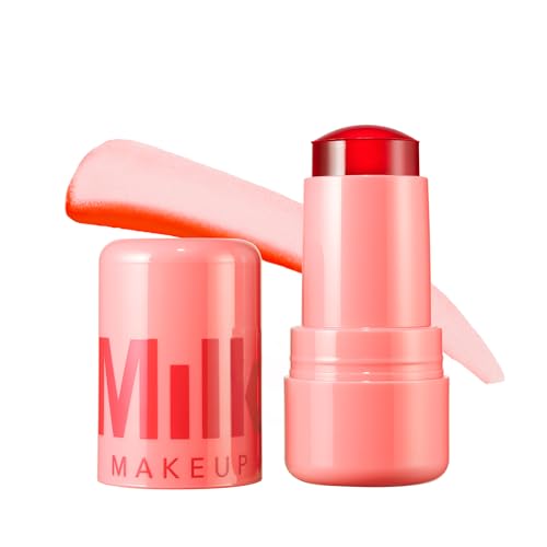 Milk Makeup Cooling Water Jelly Tint – Sheer Lip + Cheek Stain with Vegan Collagen + Aloe – Hydrating, Long-Lasting, Buildable Lip Tint + Blush – Spritz, 0.17 oz
