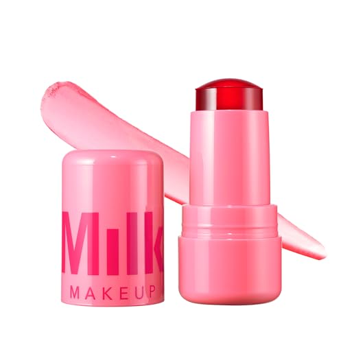 Milk Makeup Cooling Water Jelly Tint – Sheer Lip + Cheek Stain with Vegan Collagen + Aloe – Hydrating, Long-Lasting, Buildable Lip Tint + Blush – Chill, 0.17 oz