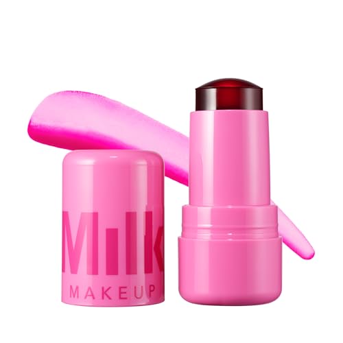 Milk Makeup Cooling Water Jelly Tint – Sheer Lip + Cheek Stain with Vegan Collagen + Aloe – Hydrating, Long-Lasting, Buildable Lip Tint + Blush – Burst, 0.17 oz
