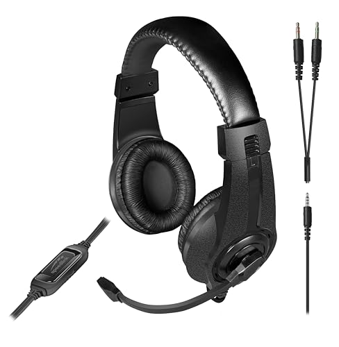 (-27%) Speedlink LEGATOS Gaming-Headset kabelgebunden - leichtes Headset mit Mikrofon und Kabelfernbedienung, kompatibel mit PC, PS5, PS4, Xbox, Switch, 3,5 mm Klinkenstecker inkl. Y-Adapter, schwarz