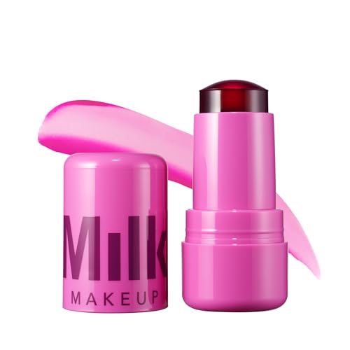 Milk Makeup Cooling Water Jelly Tint – Sheer Lip + Cheek Stain with Vegan Collagen + Aloe – Hydrating, Long-Lasting, Buildable Lip Tint + Blush – Splash, 0.17 oz