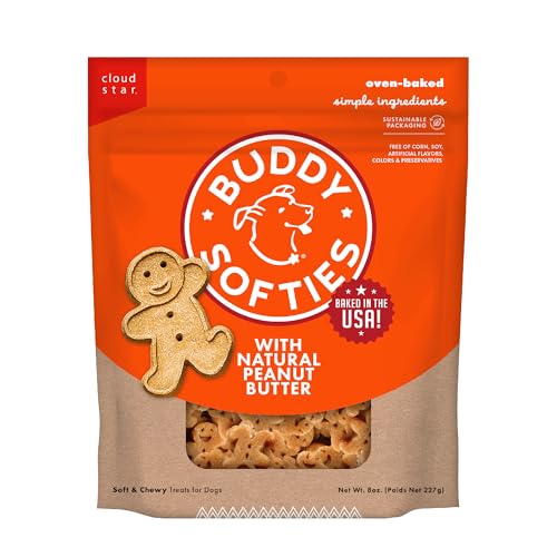 Buddy Biscuits 8 oz. Bag of Softies Soft & Chewy Dog Treats, Made with Peanut Butter