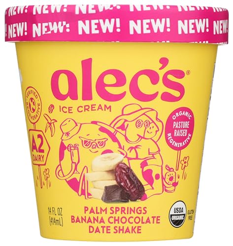 Alec's Palm Springs Banana Chocolate Date Shake Organic Ice Cream