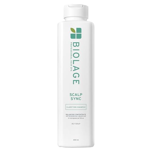 Biolage Scalp Sync Clarifying Shampoo - Residue & Buildup Remover, For Oily Scalp, Fermented Tea & Glycolic Acid, Vegan & Paraben-Free, 13.5 Fl Oz, Packaging may vary