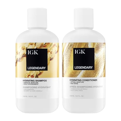 IGK Legendary Shampoo + Conditioner Kit | Healthy + Hydrated + Shine | Vegan + Cruelty Free | 16 Oz