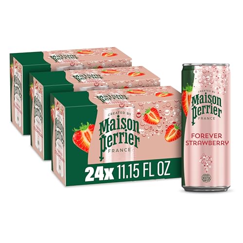 Maison Perrier Forever Strawberry Flavored Sparkling Water, 11.15 Fl Oz Cans, 8 Count, 3 Pack : Grocery & Gourmet Food