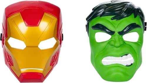 🔥 STARKER PREIS (-62%) Hasbro Marvel Avengers Multipack, Iron Man & Hulk Masken, Rollenspielzeug im 2er-Pack, flexibel mit Bändern festzumachen, für Kinder ab 5 Jahren