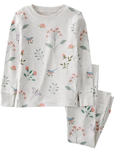 little planet by carter's Baby 2-Piece Pajamas Made with Organic Cotton, Gray Botanical, 3T