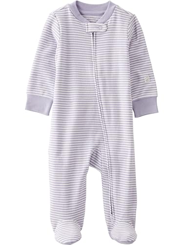 little planet by carter's unisex-baby Sleep and Play made with Organic Cotton, Lilac Stripes, 3M