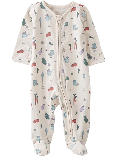 little planet by carter's unisex-baby Sleep and Play made with Organic Cotton, Veggie Garden Print, 6M