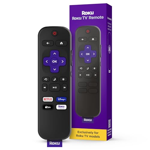 Roku TV Remote Control (Official Manufacturer Product) - Simple Setup, & Pre-Set App Shortcuts - Replacement Remote Compatible with RokuTV Models ONLY (Not Roku Players)