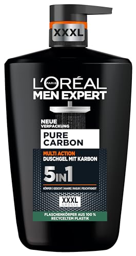 (-14%) L'Oréal Men Expert XXXL 5in1 Duschgel und Shampoo für Männer, Duschbad zur Reinigung von Körper, Haar und Gesicht, Herren Körperpflege für langanhaltende Frische mit Karbon, Pure Carbon, 1 x 1000 ml
