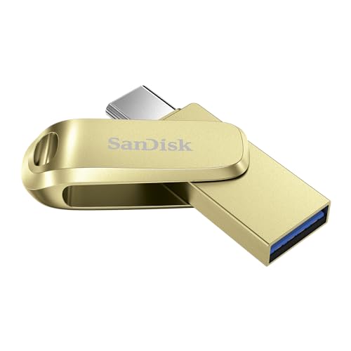 SANDISK Ultra Dual Drive Luxe Type-C 1TB, OTG, Upto 400MB/s, Pendrive, Gold, 5Y Warranty (SDDDC4-1T00-I35GD)