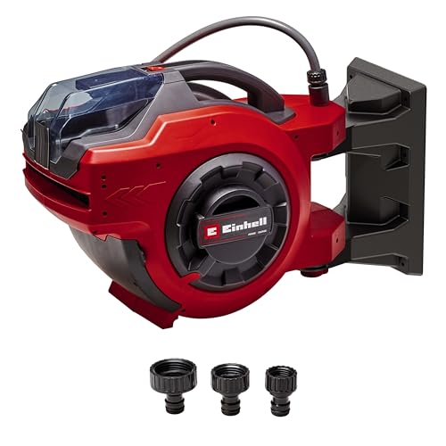 (-27%) Einhell Akku-Schlauchtrommel GE-HR 18/30 WH Li-Solo (18 V, automatische Schlauchaufwicklung, 180° schwenkbar, Wandhalterung, 1,5 m Anschlussschlauch, ohne Akku & Schlauch)