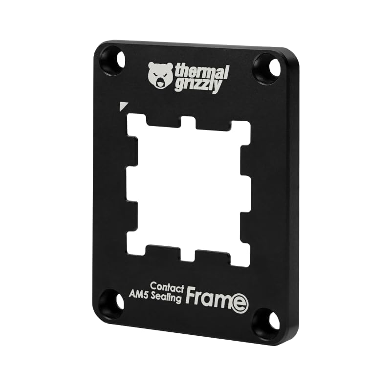 Thermal Grizzly AM5 Contact Sealing Frame - Contact Frame & CPU Guard Combination - Optimizes Contact Pressure Points & Protects Components - for AMD Ryzen 7000 CPUs