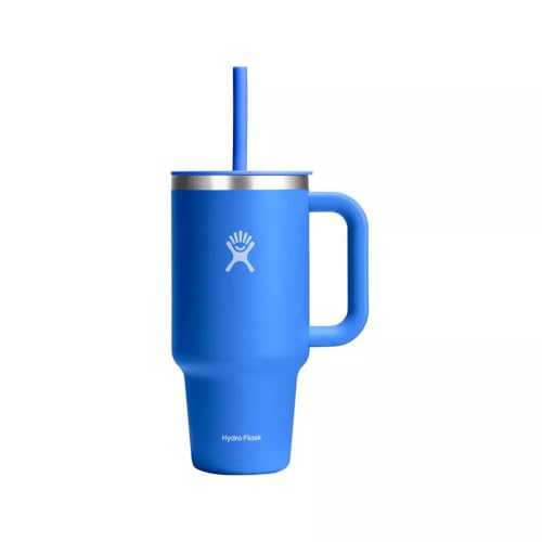 Hydro Flask 32 Oz Travel Tumbler with Handle, Lid and Straw - Insulated Stainless Steel in 32 Oz Cascade Blue : Home & K