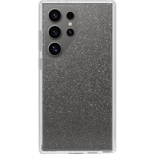 OtterBox Samsung Galaxy S24 Ultra Symmetry Series Clear Case - STARDUST (Clear/Glitter), ultra-sleek, wireless charging compatible, raised edges protect camera & screen