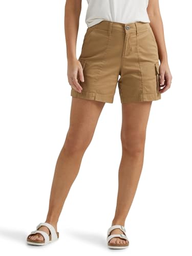 Lee Women's Ultra Lux Comfort with Flex-to-Go Cargo Short, Settler Tan, 6
