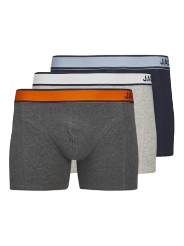 🔥 STARKER PREIS (-59%) JACK&JONES Herren JACRICK SOLID Trunks 3 Pack Boxershorts, Exuberance/Pack:White-Glacier Lake, M